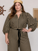 Belle Puff Sleeved Blouse in Stripe