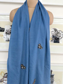 Blue Bee Wool Scarf
