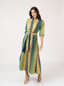The Eloise Dress in Forest Bagru Triangle
