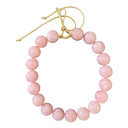 Chunky Beaded Necklace in Light Marble Pink