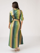 The Eloise Dress in Forest Bagru Triangle