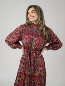 The Katherine Dress in Crimson Autumn Stems