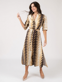 The Eloise Dress in Snow Bagru Triangle