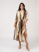 The Eloise Dress in Snow Bagru Triangle
