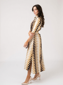 The Eloise Dress in Snow Bagru Triangle