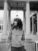 Klosters Pointelle Knit Half Zip in Feather