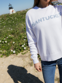 Nantucket Sweater in White & Blue