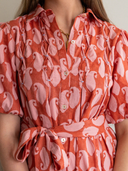 Lizzie Midi Dress in Brandied Apricot & Ginger Blockprint