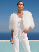 The Obsession Feather Cape in White