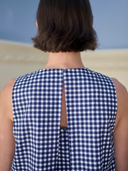 The Touquet Top in Navy Gingham