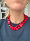 Small Star Necklace in Red