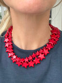 Large Star Necklace in Red