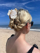 Hand-Painted Seashell Claw Hair Clip in Pink
