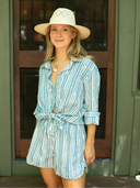 Aiden Shorts in Clear Sky & Daphne Blue Stripes