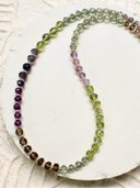 Peridot & Amethyst Multi Jen Dainty Semi Precious Rondelle Necklace (Copy)