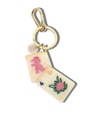 Hand-Painted Flower Mahjong Bag Charm + Keychain