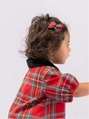The Kids Hair Bow in Holiday Plaid