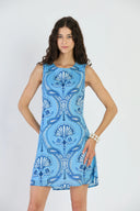 Frankie Dress in Aqua Cabaret