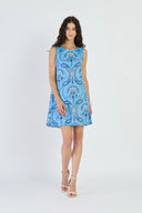 Frankie Dress in Aqua Cabaret