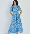 Suzi Dress in Aqua Cabaret