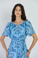 Suzi Dress in Aqua Cabaret