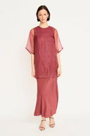 Santander Silk Skirt in Dark Cerise