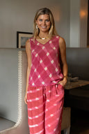 Aiden Wide Leg Trouser in Raspberry