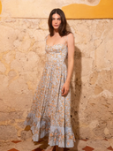 Ravenna Maxi Dress in Orange and Blue