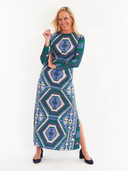 Ashton Dress in Kilim Blue Steel