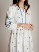Lina Dress in Aegean Embroidery