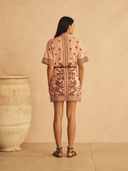 Mini Shirt Dress Infiorata Embroidered