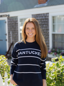 Nantucket Striped Sweater in Navy & White