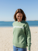 Nantucket Sweater in Sage & White