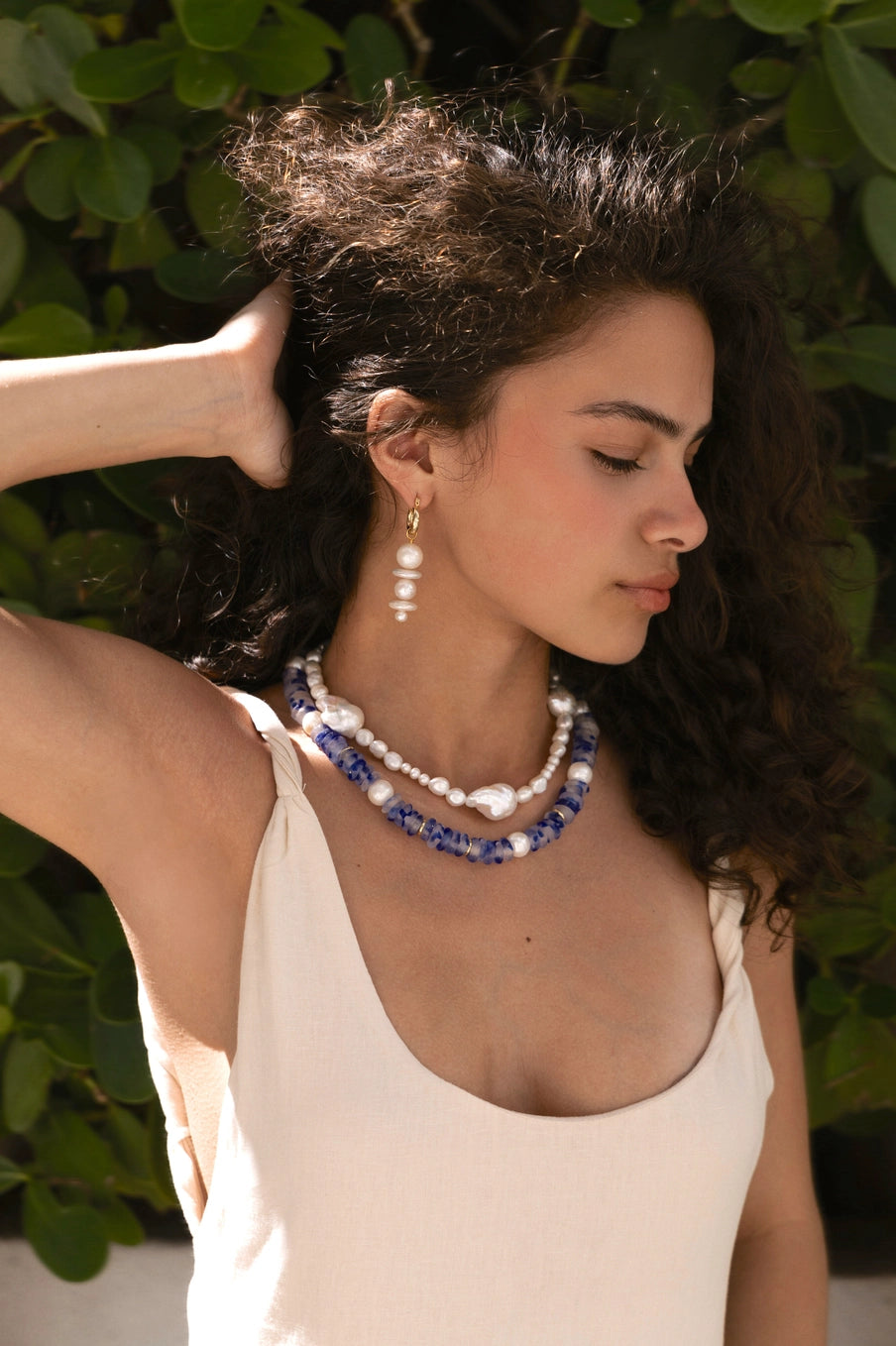 Mare Freshwater Pearl and Glass Necklace
