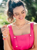 Gold Sparkle Necklace in Coconut