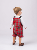 The Robin Romper in Holiday Plaid