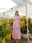 Fairfield Dress in Foxglove Silk Organza