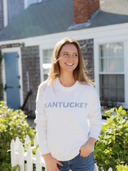 Nantucket Sweater in White & Blue