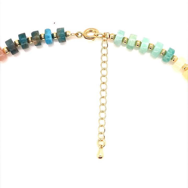 Natural Gemstone Beaded Necklace with Pearl Accent