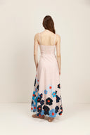Valentina Midi Dress in Blue Red