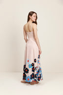 Valentina Midi Dress in Blue Red