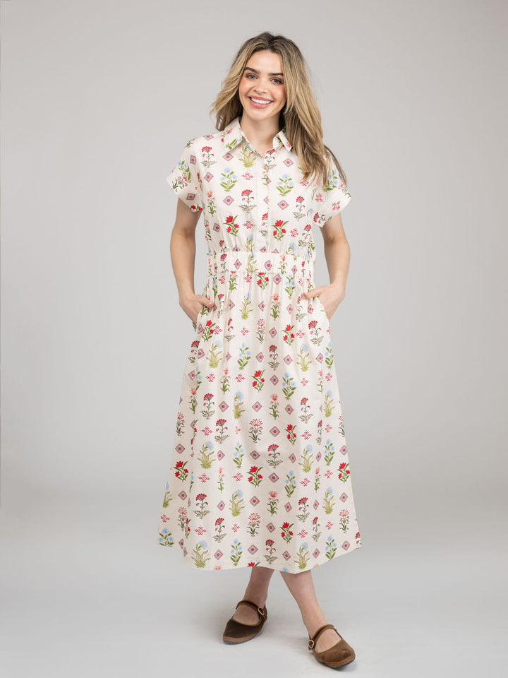 The Lisa Dress | Ivory Buti Flower