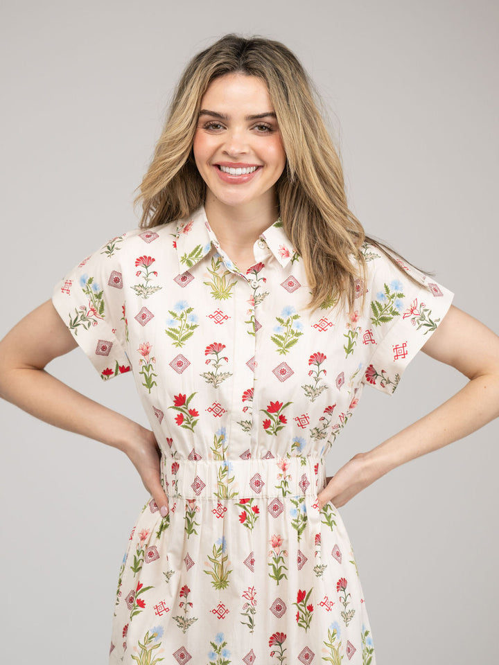 The Lisa Dress | Ivory Buti Flower
