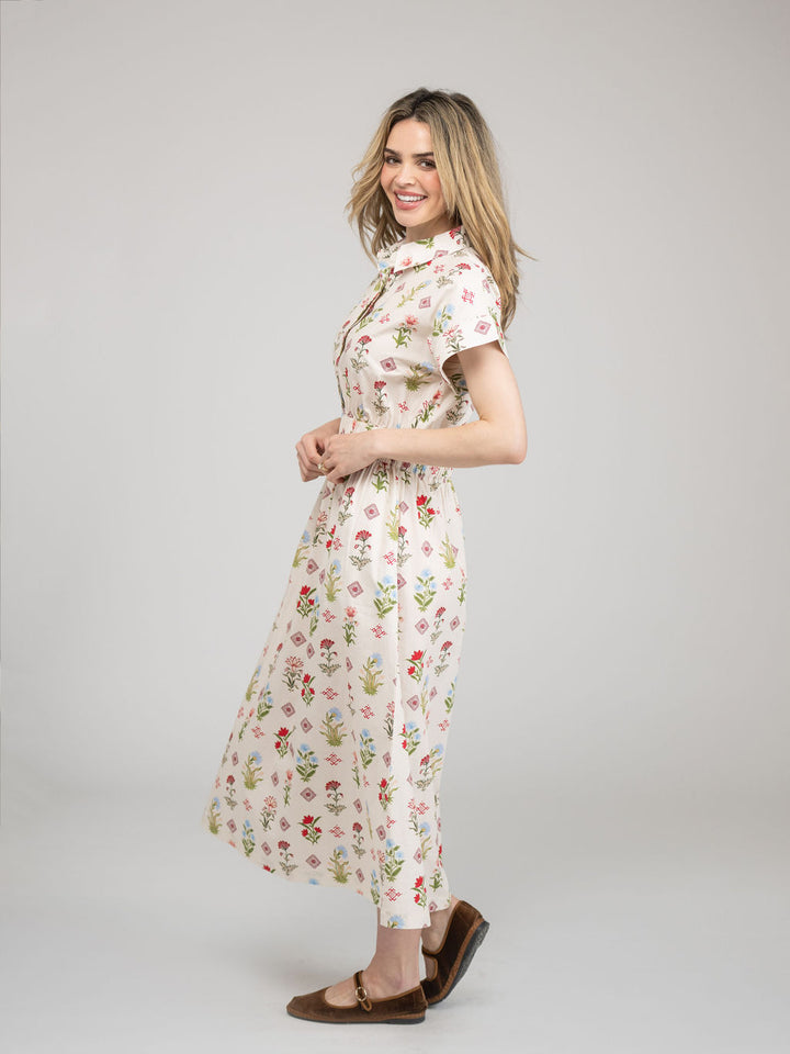 The Lisa Dress | Ivory Buti Flower