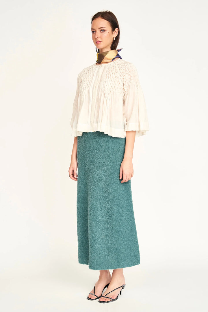 Ynez Hand Smocked Blouse in Cream