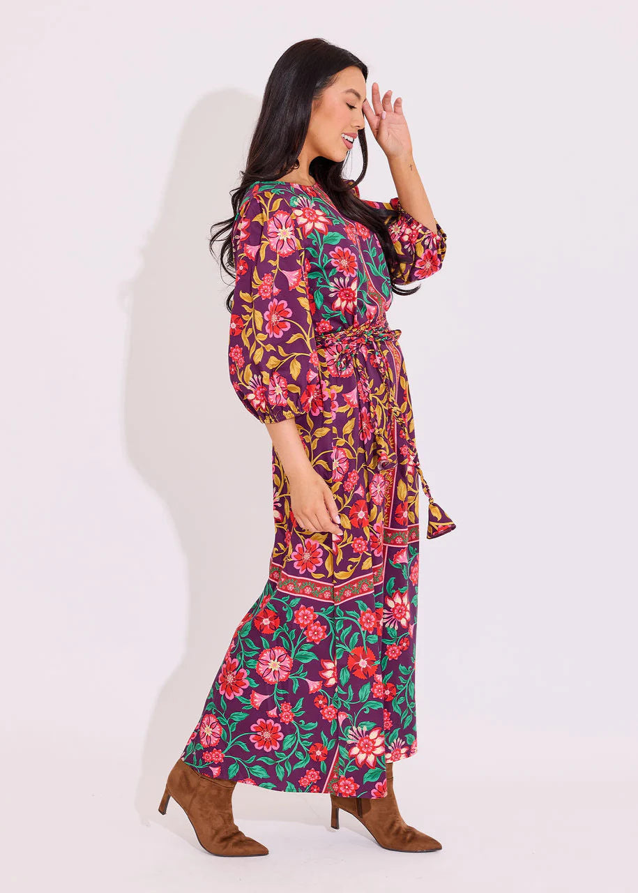 Clover Dress in Medieval Floral