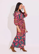 Clover Dress in Medieval Floral