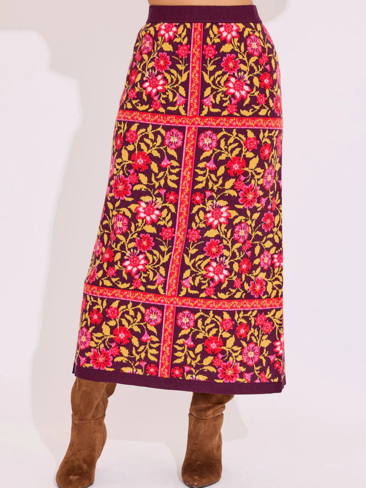 Vivian Sweater Skirt in Golden Floral