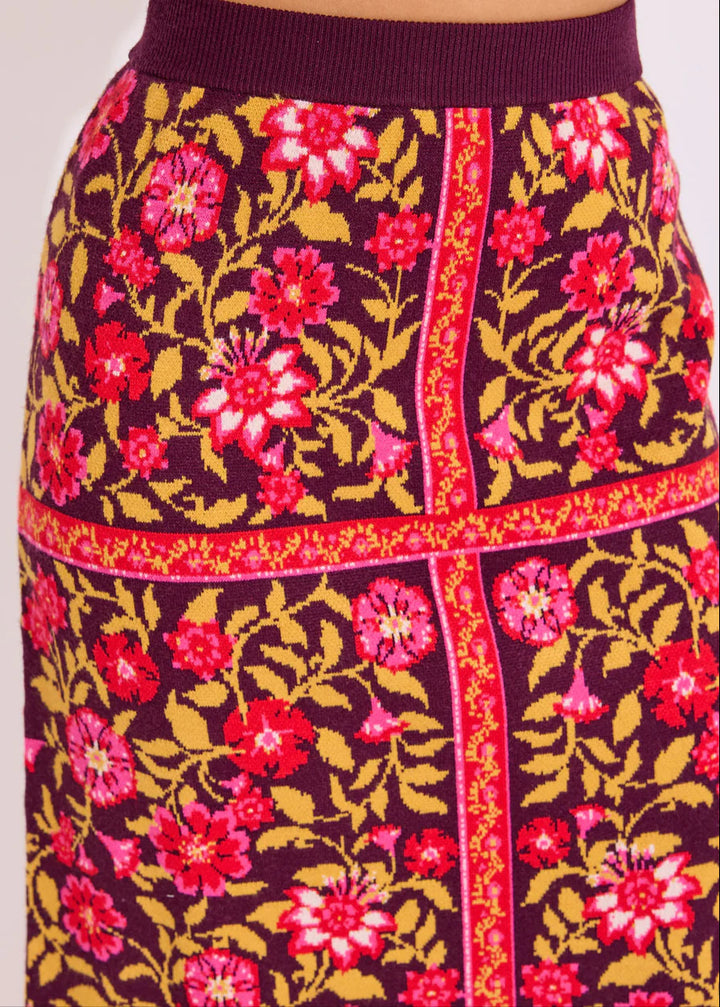 Vivian Sweater Skirt in Golden Floral