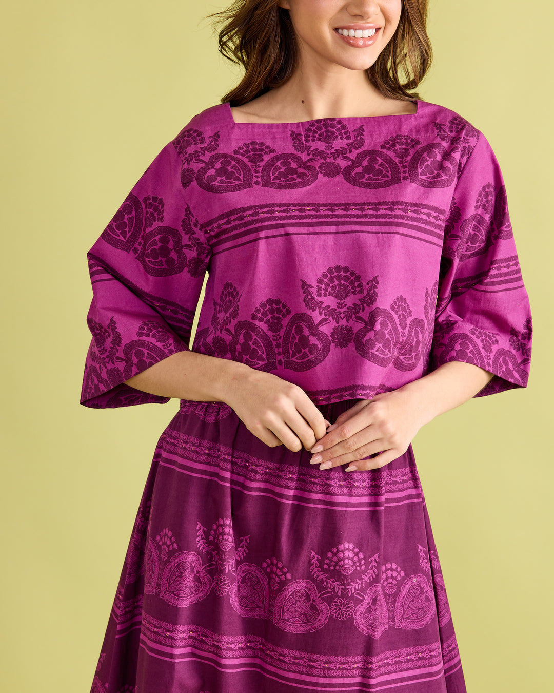Angie Top in Garden Motif
